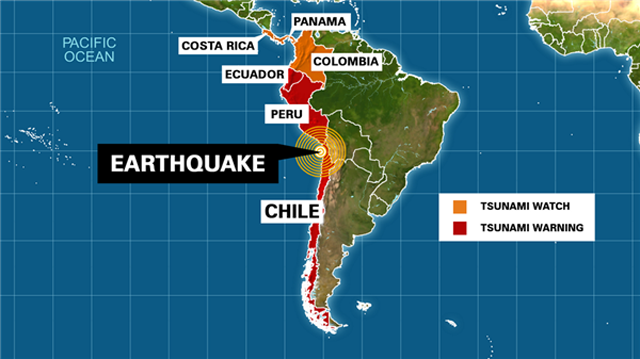 Alertă de tsunami pe coasta pacifică a Americii Centrale