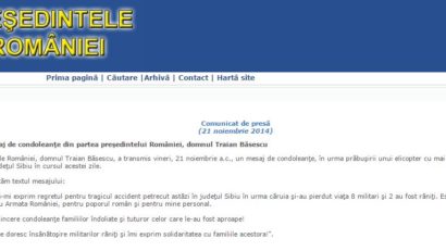 Traian Băsescu, mesaj de CONDOLEANŢE pentru militarii morţi la Sibiu