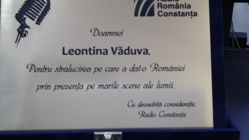 Soprana Leontina Văduva, omagiată de Radio Constanţa