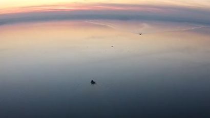 (VIDEO) Filmul realizat de dronă la locul accidentului de elicopter, pe Lacul Siutghiol