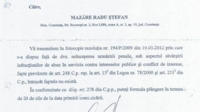 (DOCUMENTE) Argumentele Primăriei în disputa Mazăre – ANI: un caz din 2009, câştigat de edil