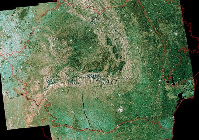 Carpaţii româneşti şi Dunărea, imaginea săptămânii la Agenţia Spaţială Europeană