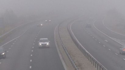 Ceață densă pe A2