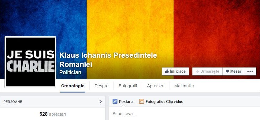 Klaus Iohannis şi-a schimbat pagina de Facebook: „Je suis Charlie”