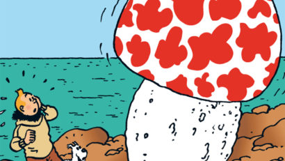 O copertă originală a unei reviste cu Tintin scoasă la vânzare pentru 2,5 milioane de euro