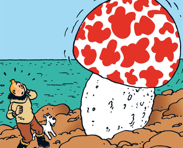 O copertă originală a unei reviste cu Tintin scoasă la vânzare pentru 2,5 milioane de euro