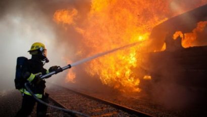 Vagon de tren, cuprins de flăcări la Constanţa