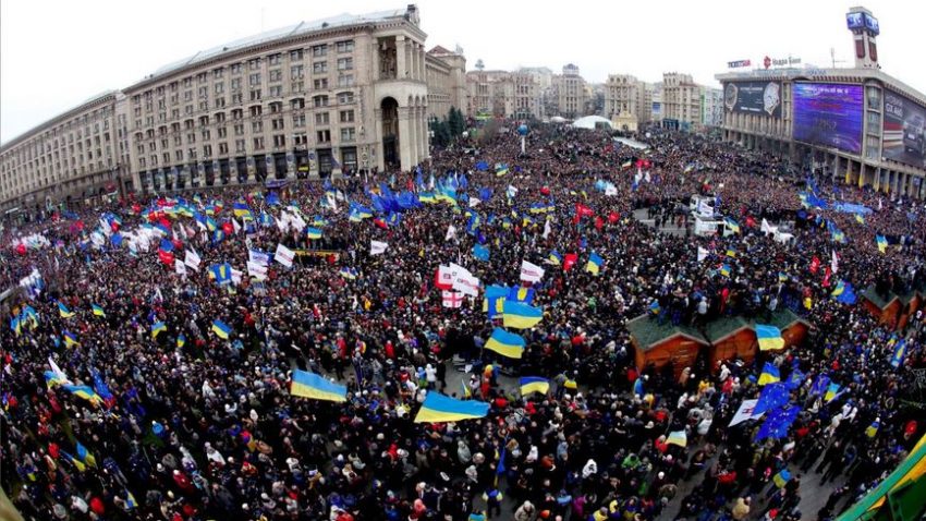 A început acum un an. Victoria revoluţiei ucrainene, celebrată la Kiev