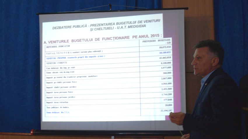 Dezbatere publică pentru bugetul municipiului Medgidia pe anul 2015
