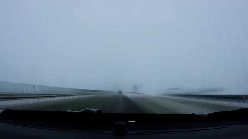Pe A2 se circulă în condiții de iarnă