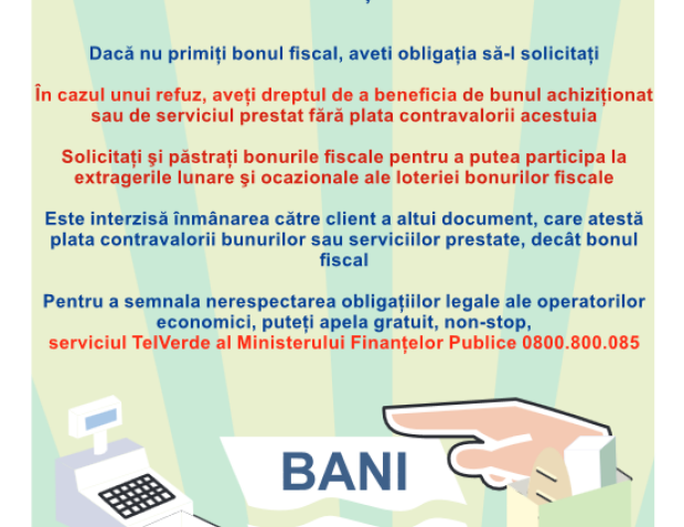 TELVERDE pentru reclamarea magazinelor care nu emit bon fiscal