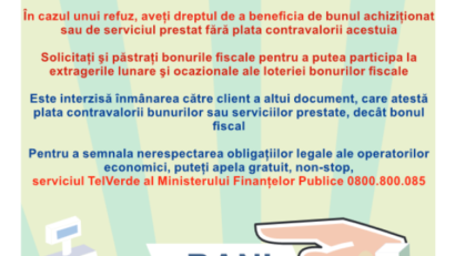 Măsura „nu primeşti bon fiscal, pleci fără să plăteşti” încurajează furtul