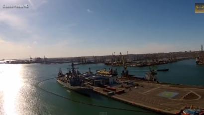 VIDEO: Distrugătorul american USS Cole în Portul Constanța