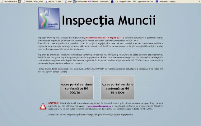 Sistemul REVISAL, nefuncţional temporar
