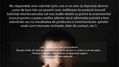 Copiii, ţinta înşelătoriilor prin metoda ACCIDENTUL