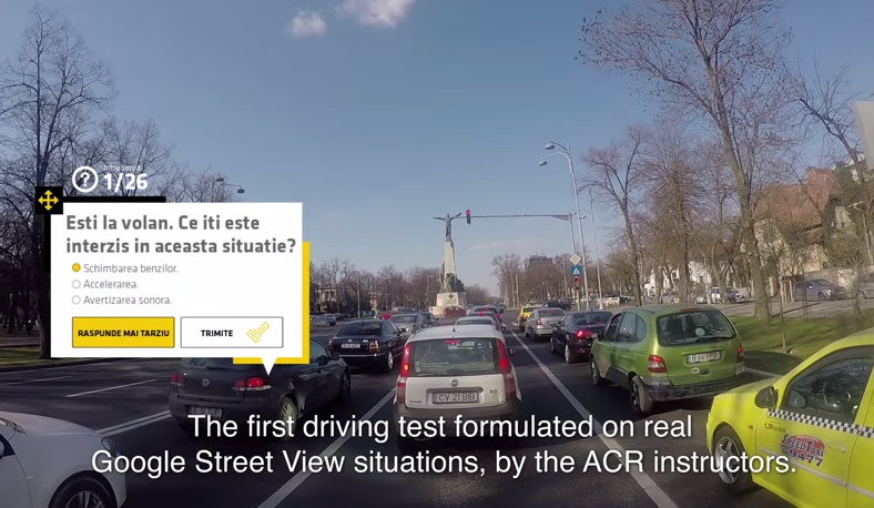 VIDEO: Google Street View, folosit pentru chestionarele auto ale şcolilor de şoferi