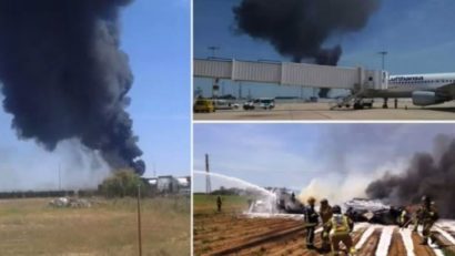 VIDEO: Un avion de mari dimensiuni s-a prăbuşit în Spania