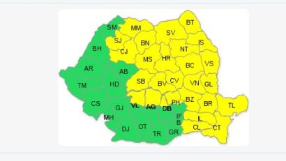 Constanţa şi Tulcea, sub COD GALBEN, alături de jumătate din ţară