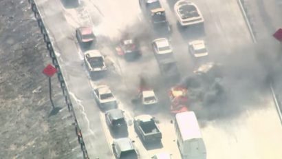(VIDEO) Haos pe o autostradă din California
