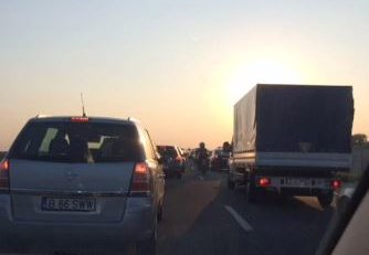 Trafic de coșmar pe Autostrada Soarelui, spre București