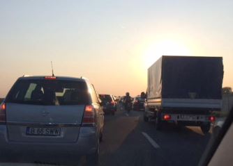 Trafic de coșmar pe Autostrada Soarelui, spre București