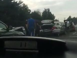 FOTO: Accident în lanţ pe DN 22 Constanţa – Ovidiu, în zona Carrefour