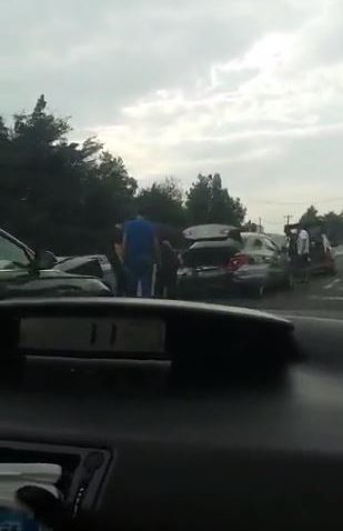 FOTO: Accident în lanţ pe DN 22 Constanţa – Ovidiu, în zona Carrefour