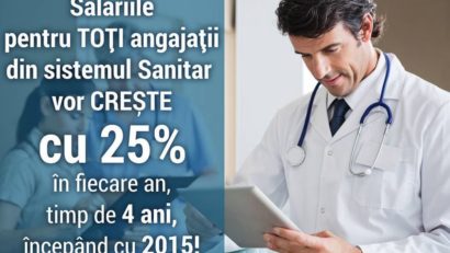 Cresc salariile în România. Ale medicilor – cu 25%, ale demnitarilor – cu 250%