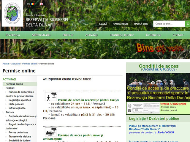 Permise de acces sau de pescuit în Deltă, disponibile on line