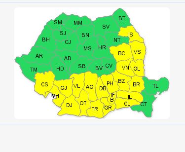 Cod galben de caniculă prelungit pentru jumătate din ţară