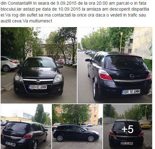 Autoturism furat de pe bulevardul Aurel Vlaicu