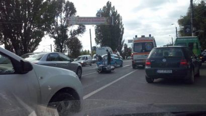 Motociclist rănit în accident pe bulevardul IC Brătianu