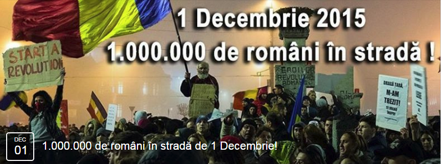 Un milion de români în stradă, de 1 Decembrie!