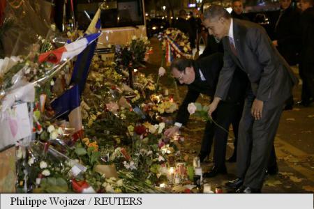 VIDEO – Hollande şi Obama, omagiu la sala Bataclan