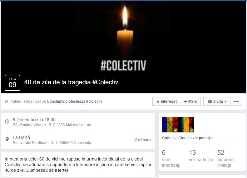 CONSTANŢA. Comemorare a victimelor de la COLECTIV