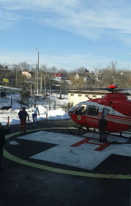 CERNAVODĂ: Viaţă salvată, în prima intervenţie a unui elicopter SMURD pe heliportul spitalului