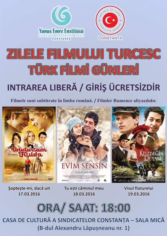 Türk Filmi Günleri. La CONSTANȚA încep Zilele Filmului Turcesc