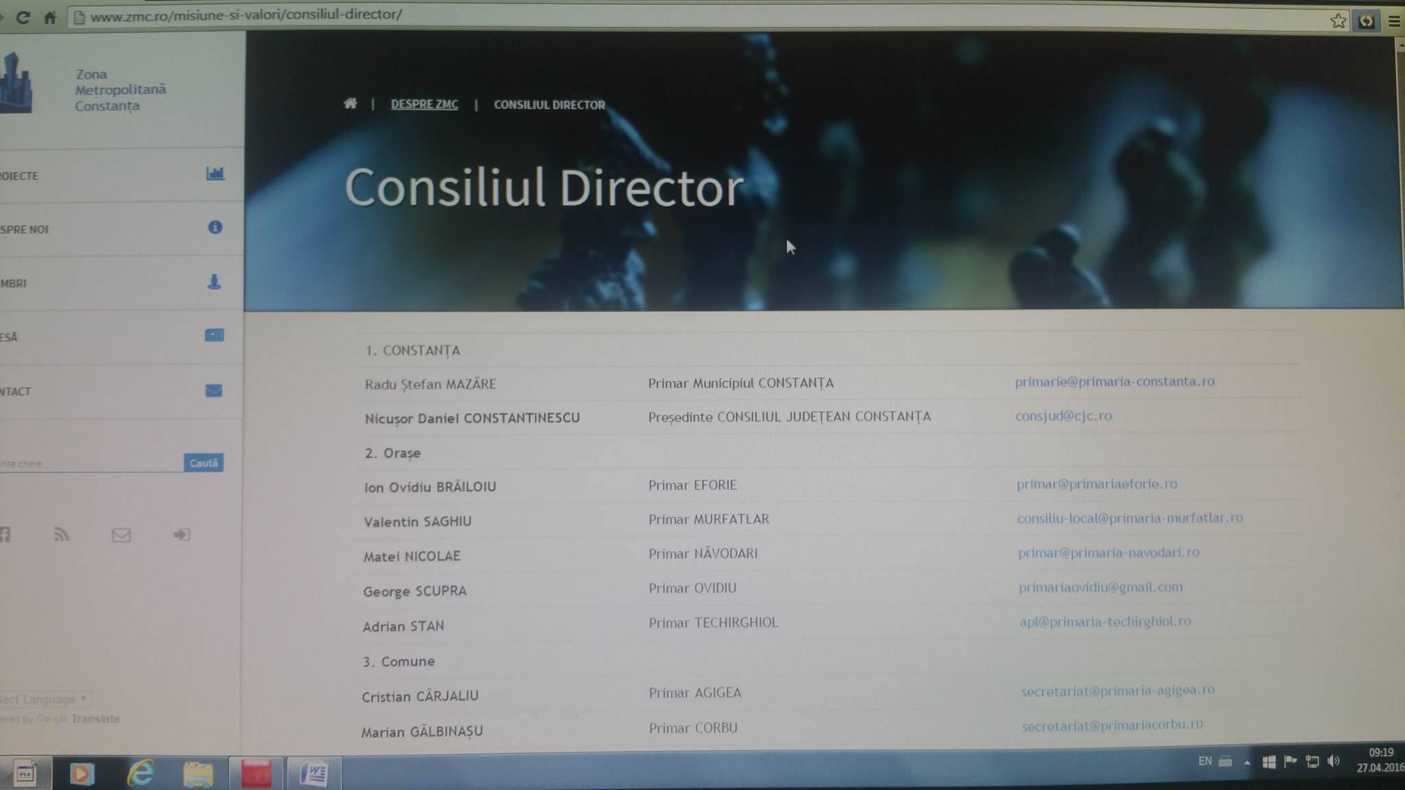 Site-ul Zonei Metropolitane Constanța, neactualizat cu anii
