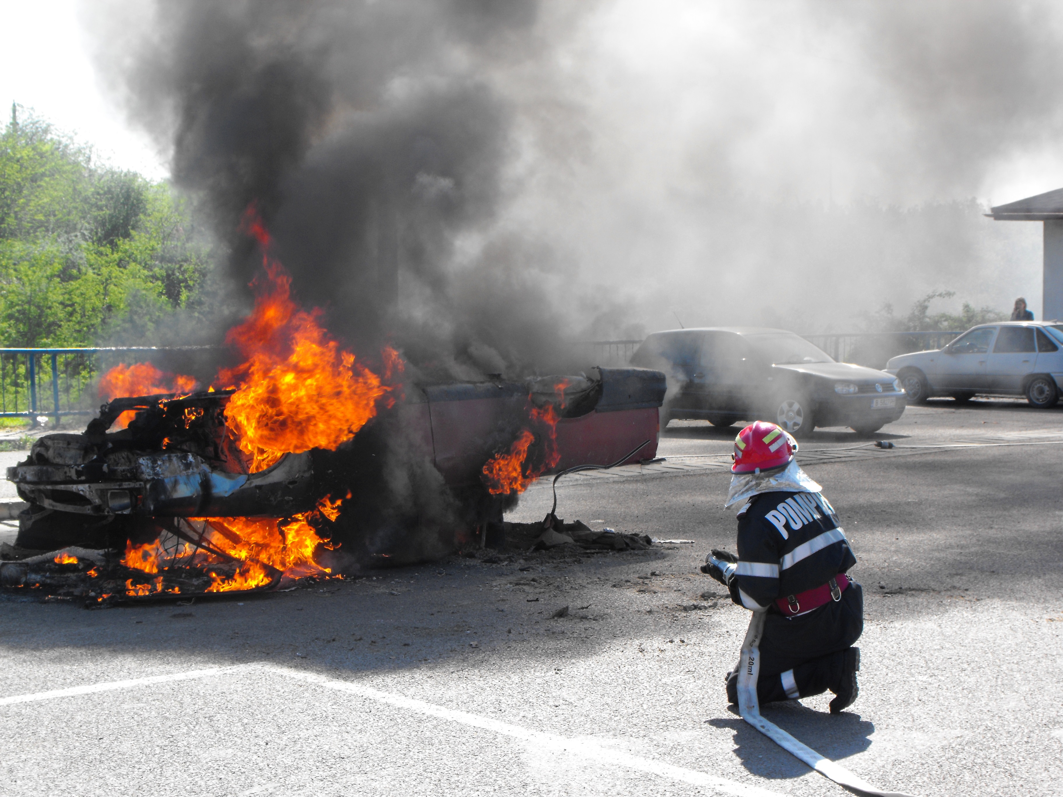VIDEO/FOTO: Pregătiri de intervenție la un accident de proporții pe autostrada A2