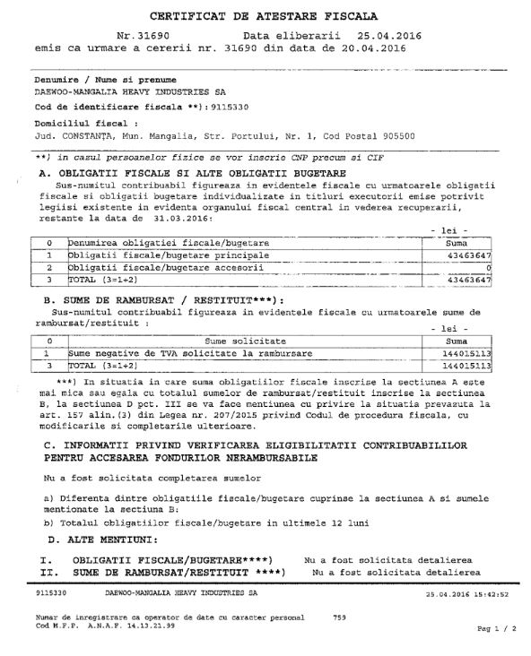Un mare agent economic din Constanța contestă includerea pe lista rușinii ANAF