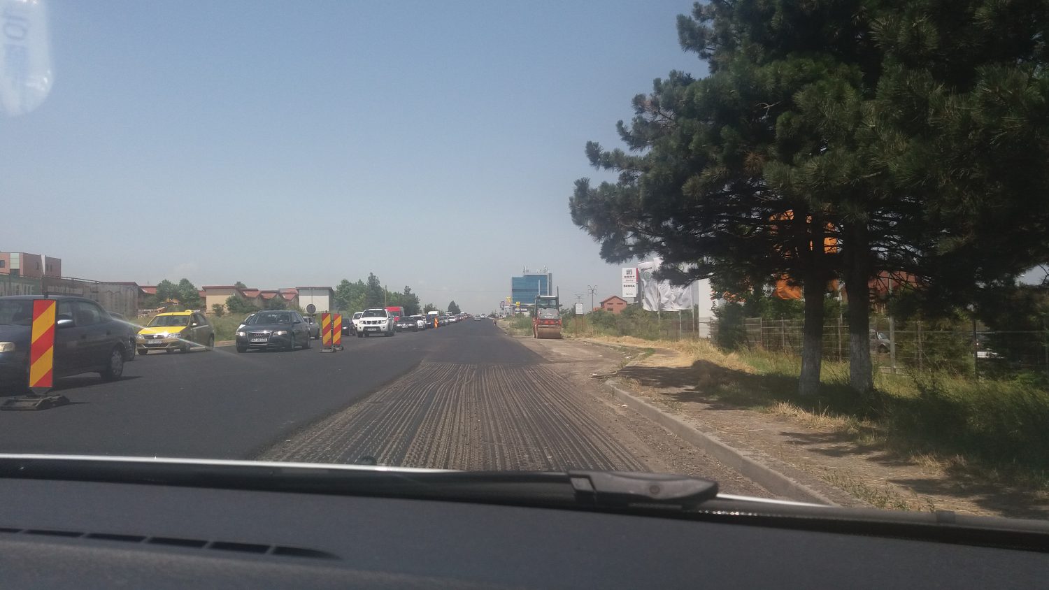 Foto – „Lucrare” românească. HAOS în trafic între Constanța și Ovidiu