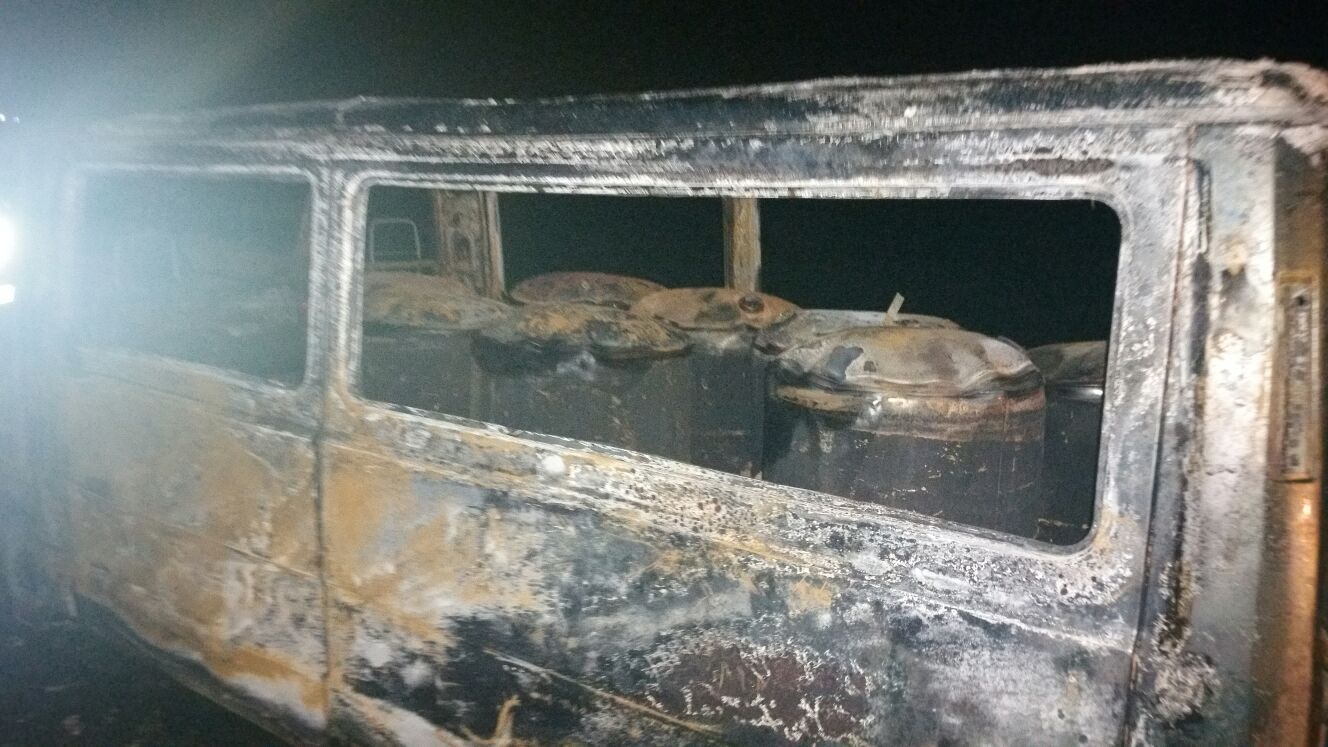 CONSTANȚA/FOTO: Incendiu pe A4. O mașină care transporta motorină a luat foc