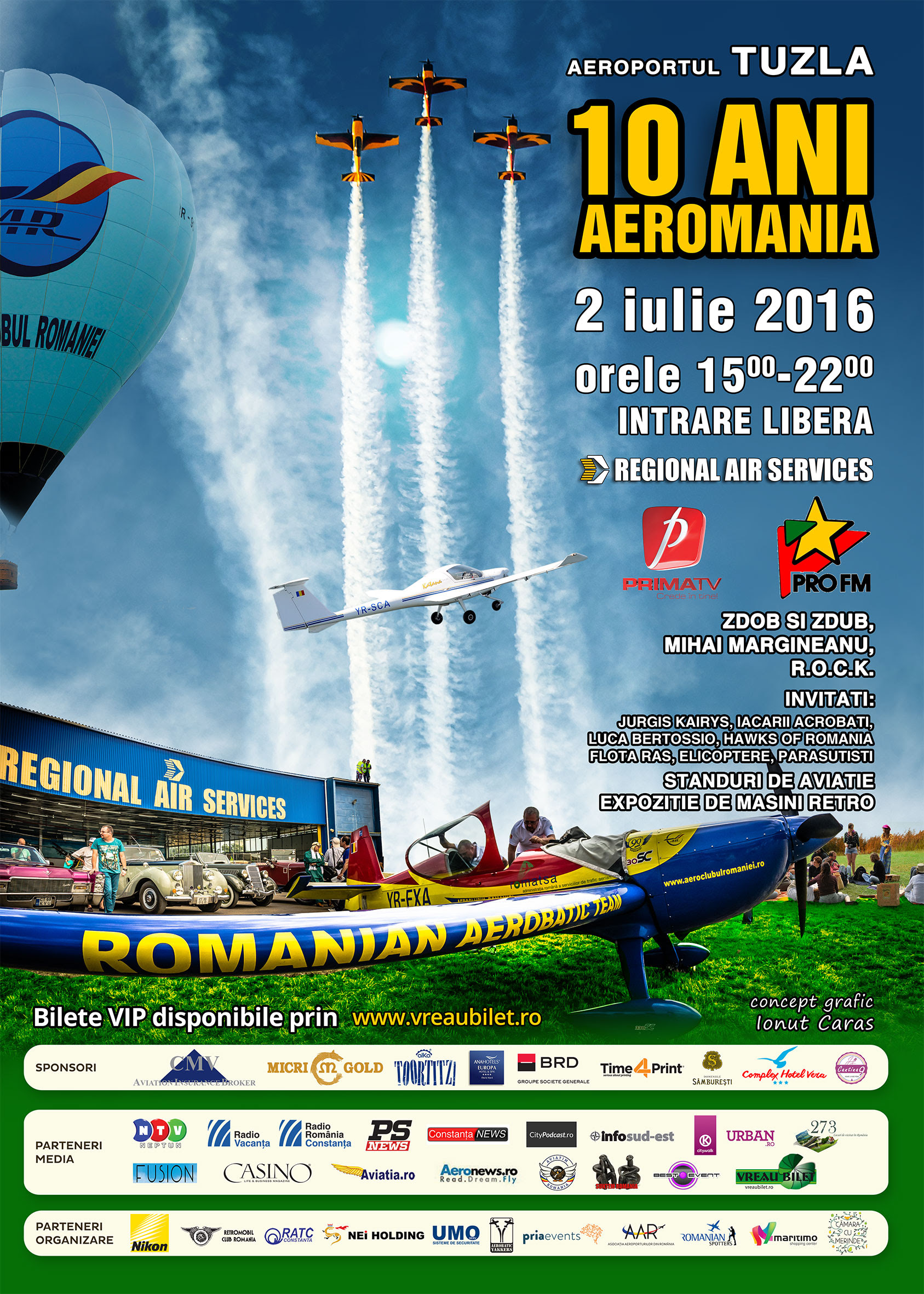 Show aviatic de excepţie în această după-amiază pe aeroportul Tuzla. AEROMANIA 2016