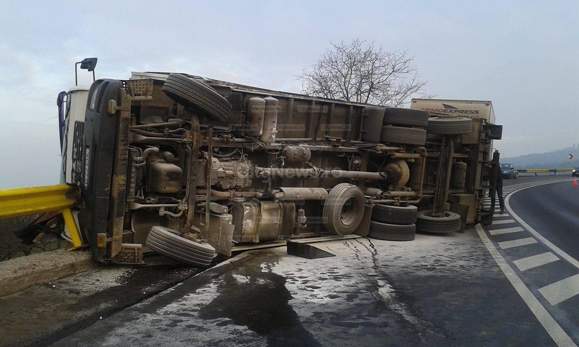 BRAŞOV: Accident pe DN1 Braşov – Bucureşti. Trafic deviat pe o singură bandă spre Predeal