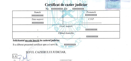 Timbrul fiscal de 2 lei, anulat în cazul solicitării CAZIERULUI JUDICIAR