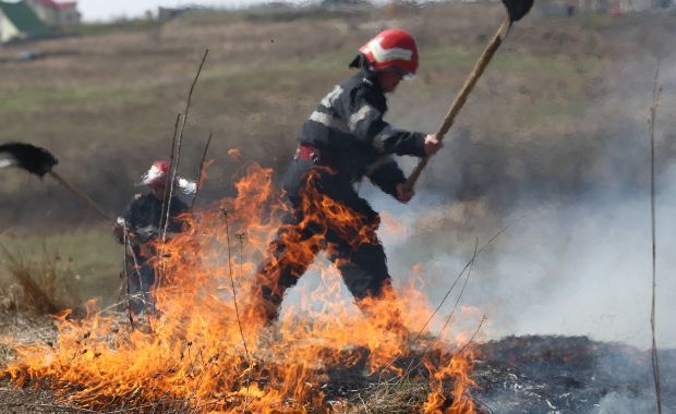 Incendiu lângă stadionul Pescărușul din municipiul Tulcea