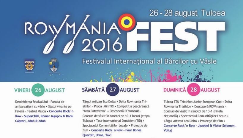 TULCEA: Programul Festivalului Internaţional al Bărcilor cu Vâsle ROWMANIA
