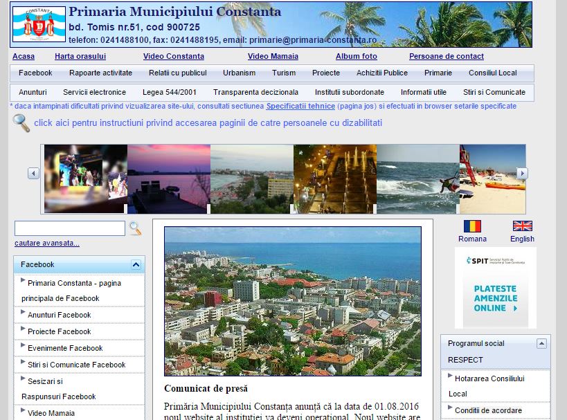 De luni va deveni operațional noul site al Primăriei Municipiului Constanța