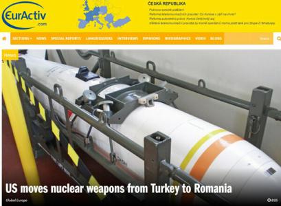 SURSE: Americanii transferă focoasele nucleare din Turcia la Deveselu