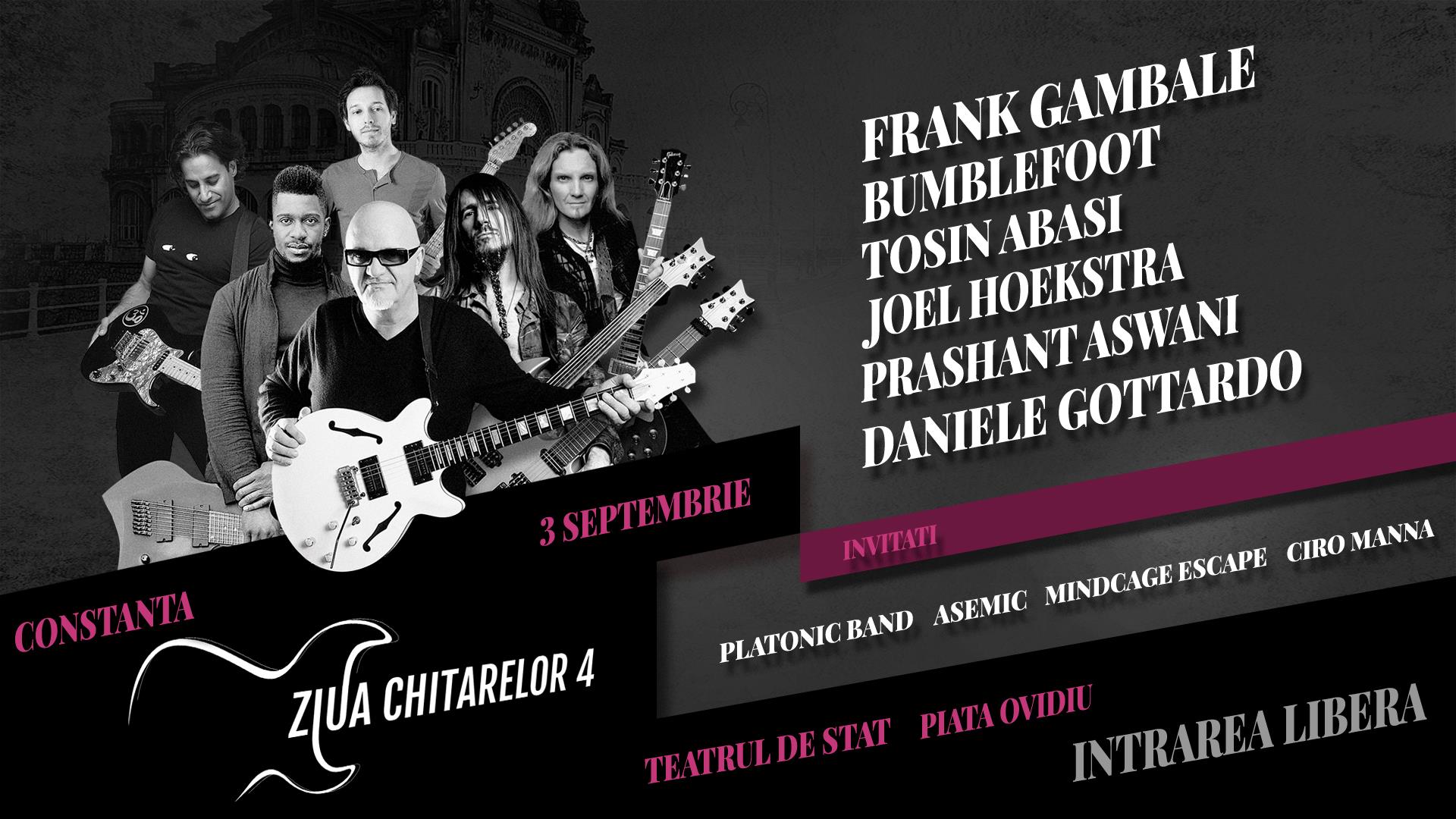Ziua Chitarelor 2016. Șase dintre cei mai buni chitariști din lume vin la Constanța. Concerte live în piața Ovidiu